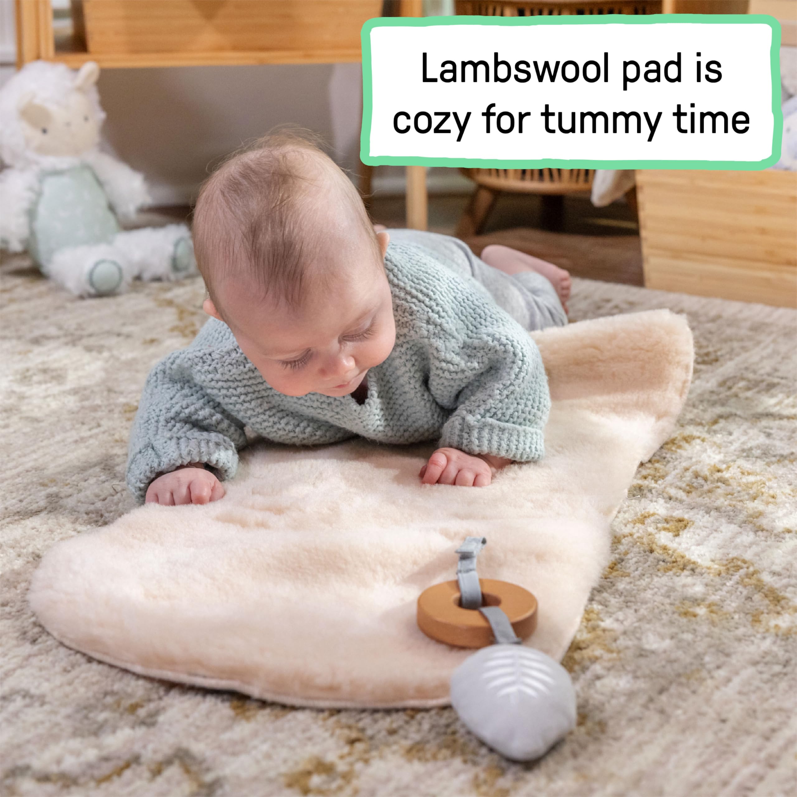 Ingenuity Every Season 2-in-1 Baby Rocker & Seat - Cooling and Warming Fabrics, Detachable Sustainable Wooden Activity Bar, Music, Vibration, for Ages 0-30 Months, Wesley (Grey) - Image 6