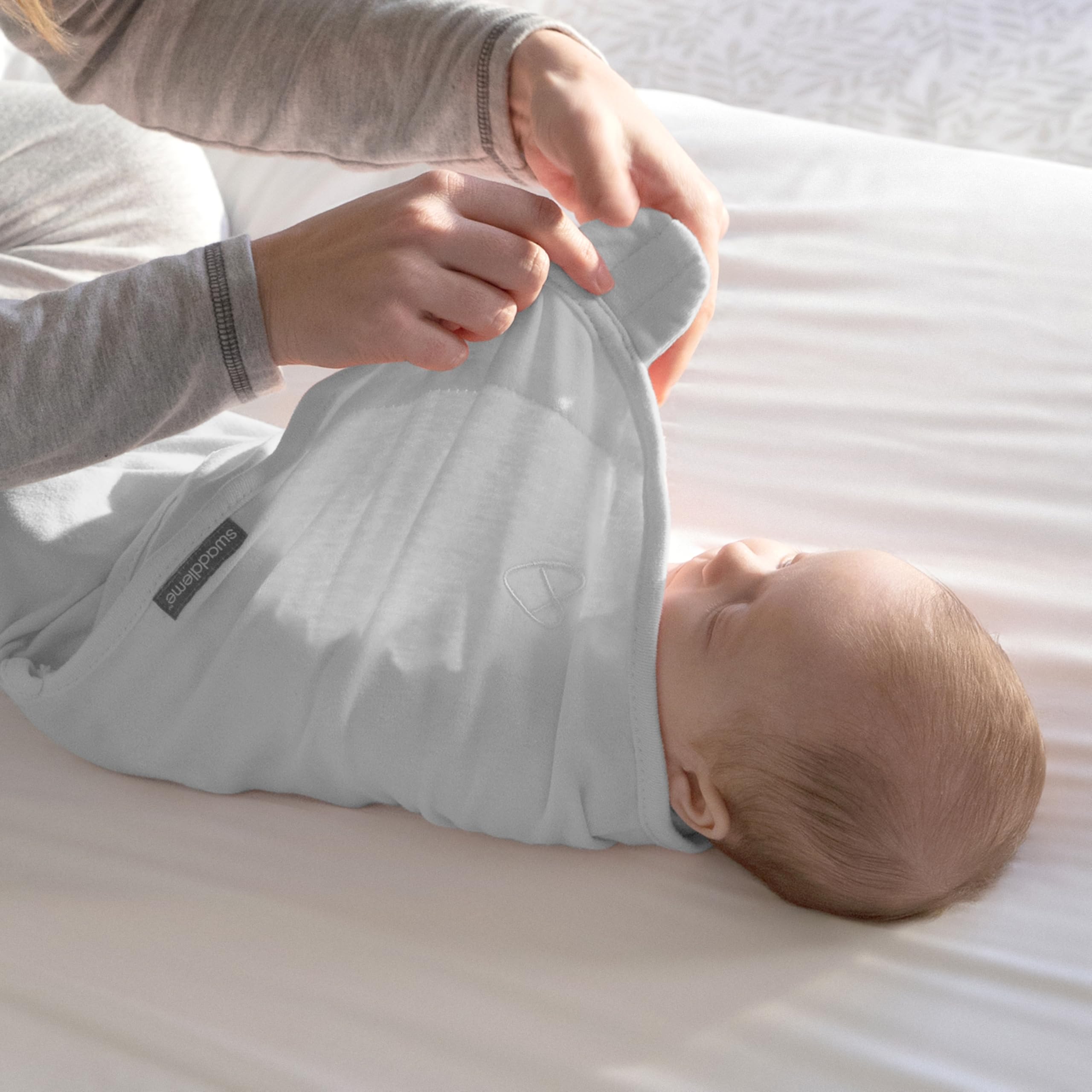 SwaddleMe by Ingenuity Original Swaddle, 100% Cotton, Improves Sleep & Calms Startle Reflex, 3-6 Months, 14-18 lbs, 1.0 TOG, 3-Pack, Baby Swaddle Blanket - Mountaineer - Image 9